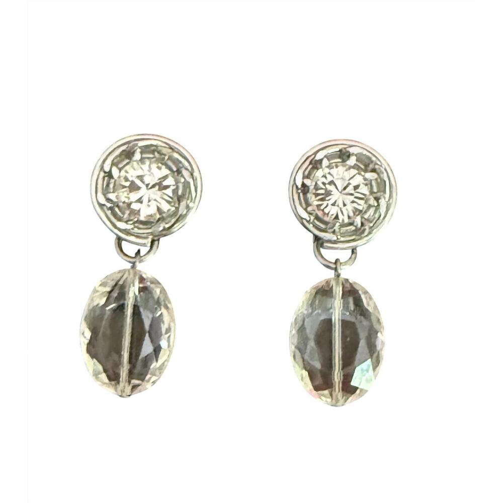 NEW JEFF LIEB JEWELRY women's aluminum swarovski earrings in silver
